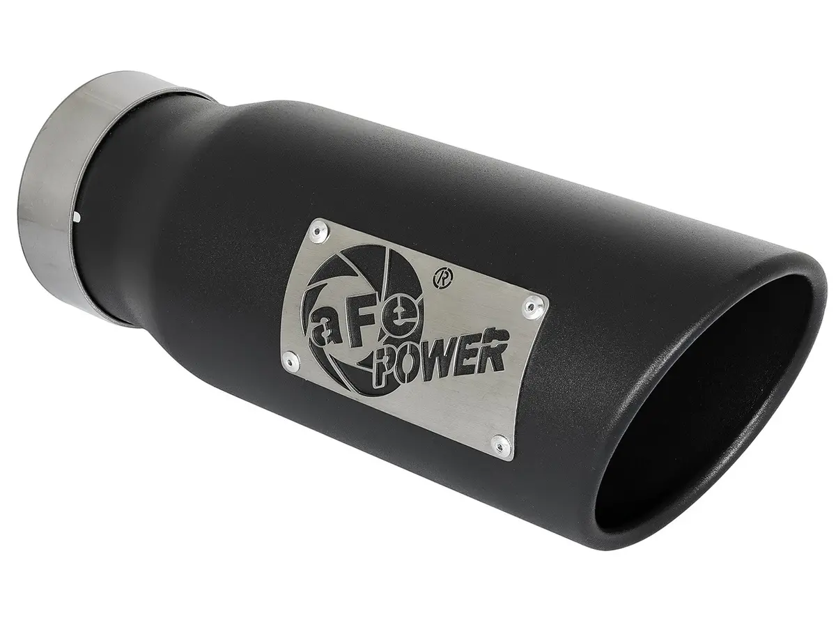 Afe: Mach Force-Xp 4" 409 Stainless Steel Exhaust Tip 	 3-1/2" In X 4-1/2" Out X 12"L Bolt-On 1