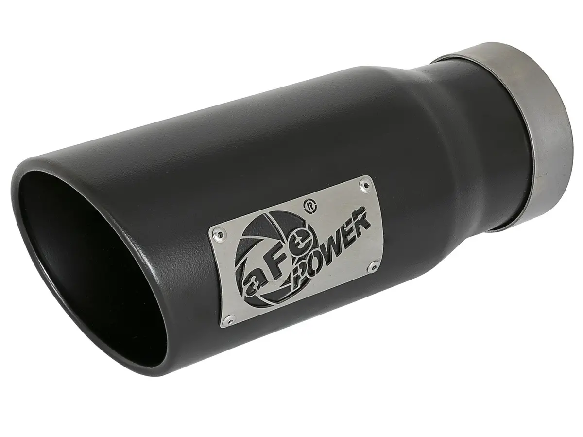 Afe: Mach Force-Xp 4" 409 Stainless Steel Exhaust Tip 	 4" In X 5" Out X 12" L Bolt-On Left 1