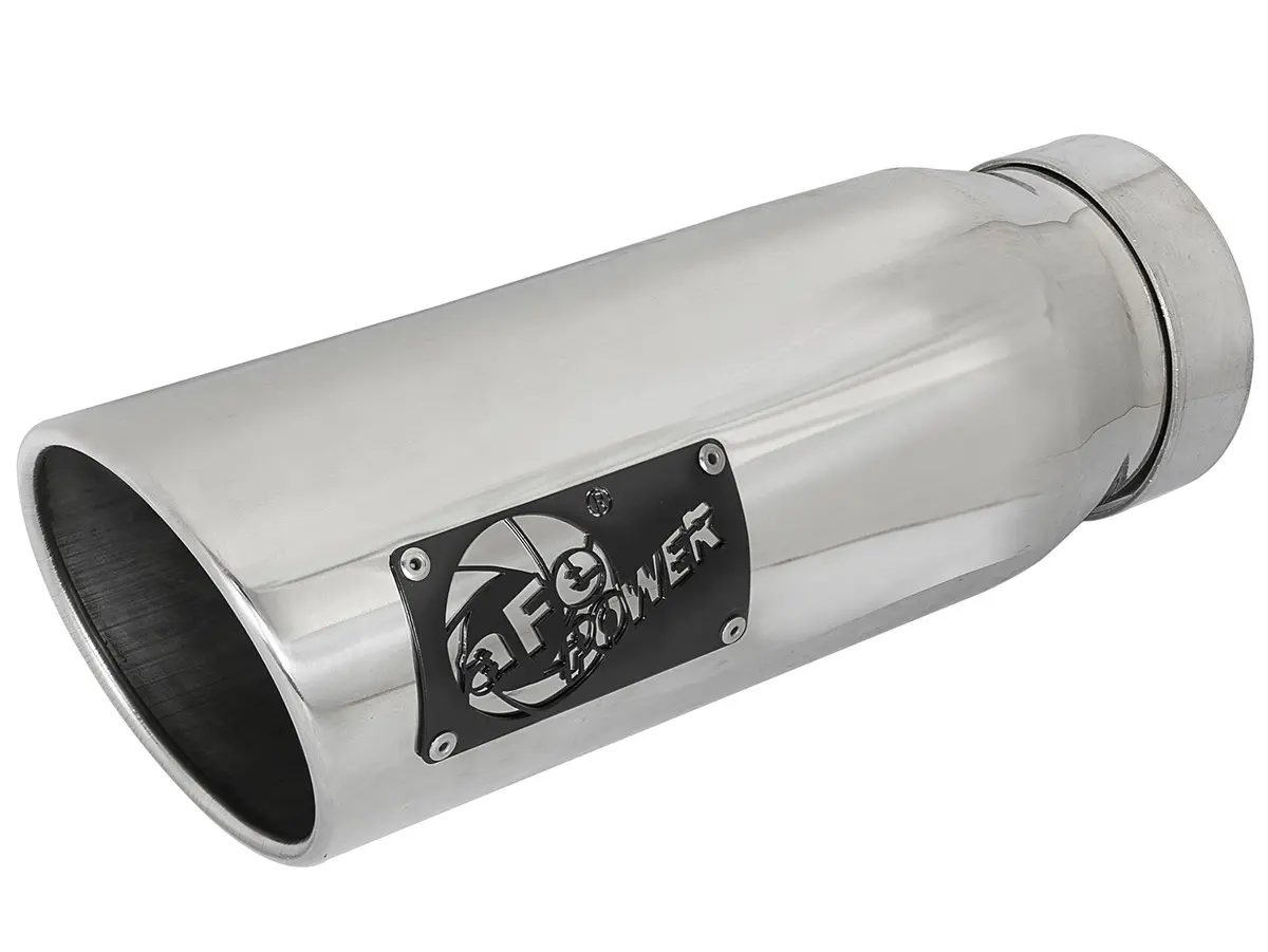Afe: Mach Force-Xp 4" 304 Stainless Steel Exhaust Tip 4" In X 5" Out X 12" L Bolt-On Left 1