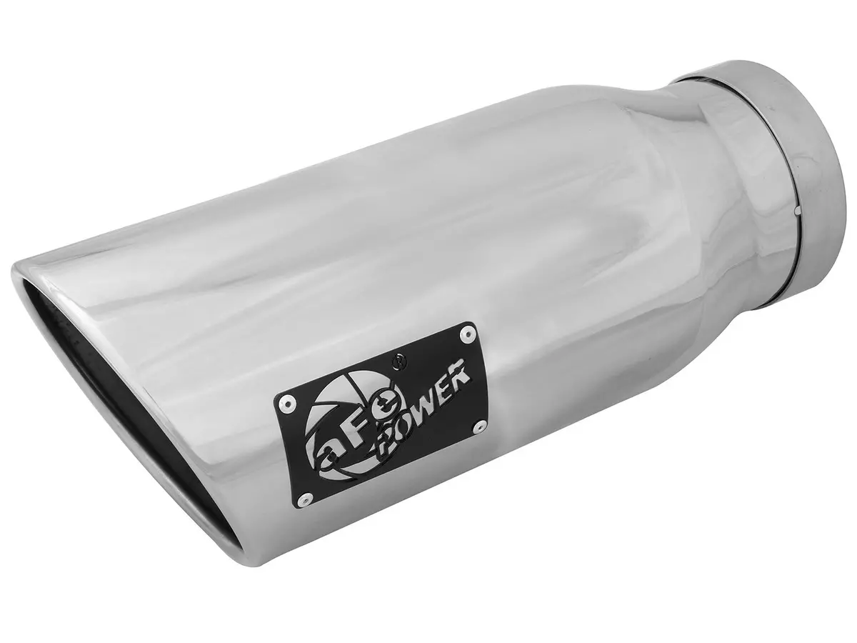 Afe: Mach Force-Xp 4" 304 Stainless Steel Exhaust Tip 4" In X 6" Out X 15" L Bolt-On Left 1