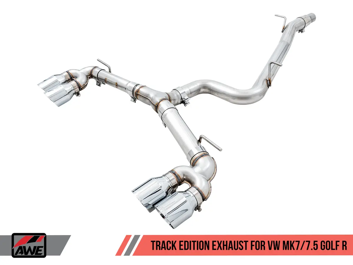 Awe: 2015-2017 Volkswagen Mk7 Golf R - Track Edition Exhaust (102Mm Chrome Silver Tips) 1