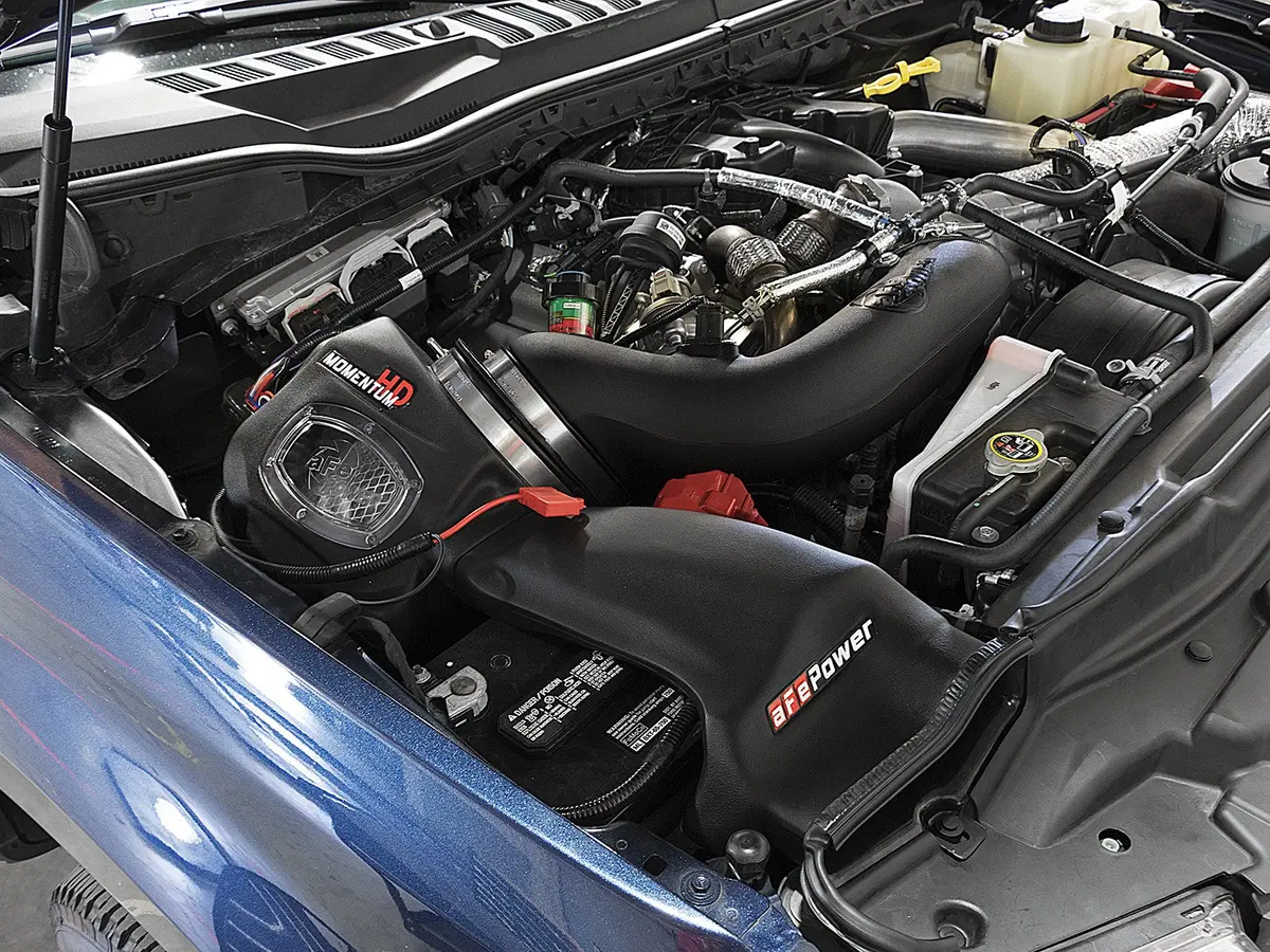 Afe: Momentum Hd Cold Air Intake System W/Pro Dry S Filter Media Ford Diesel Trucks 17-19 V8-6.7L (Td) 2