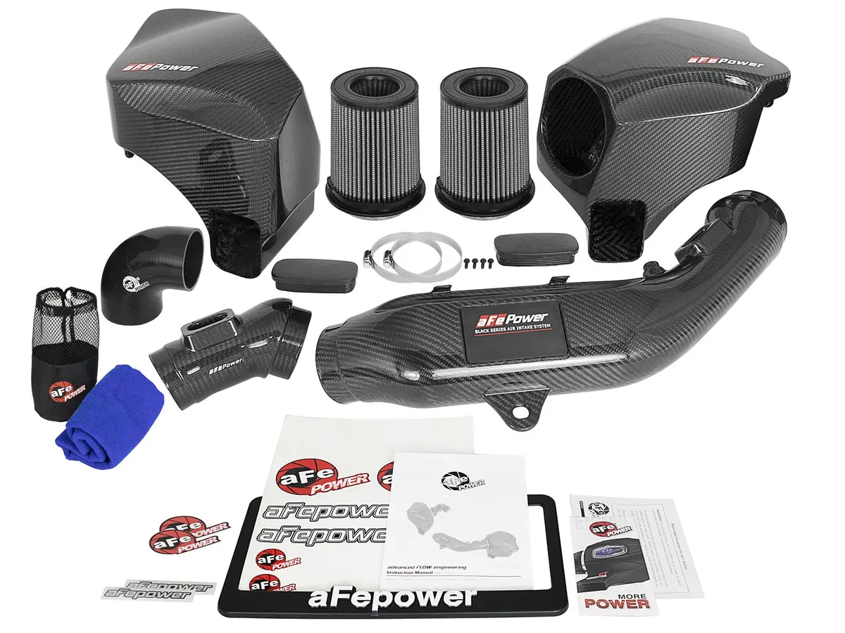 Afe: Black Series Momentum Carbon Fiber Cold Air Intake System W/Pro Dry S Filter Media Bmw M3 (F80) 15-18 /M4 (F82/F83) 15-20/ M2 Competition (F87) 19-20 L6-3.0L (Tt) S55 Part Number: 51-76305-Cf 2