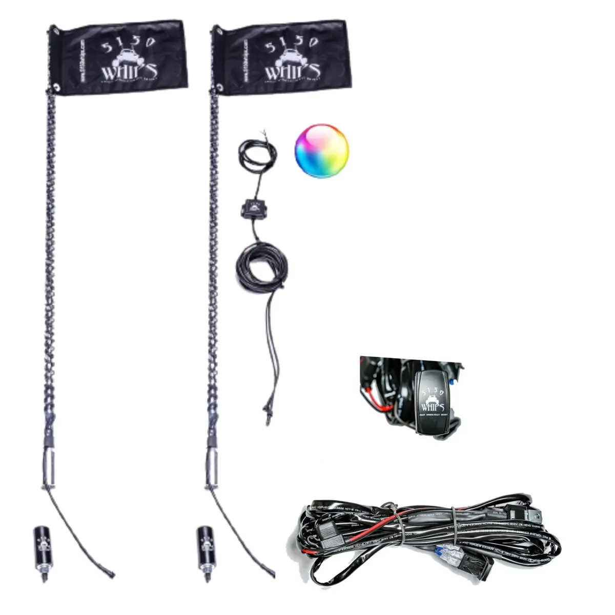 5150 Dual Whip Set 187 Led Whips 1