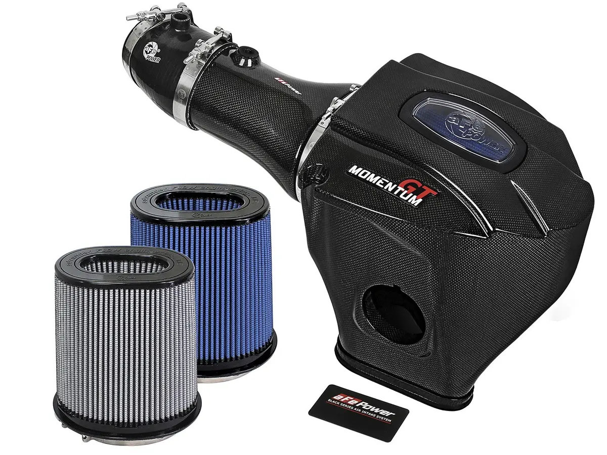 Afe: Black Series Momentum Carbon Fiber Cold Air Intake System W/Dual Filter Media Dodge Challenger/Charger Srt Hellcat 17-18 V8-6.2L (Sc) Hemi 1
