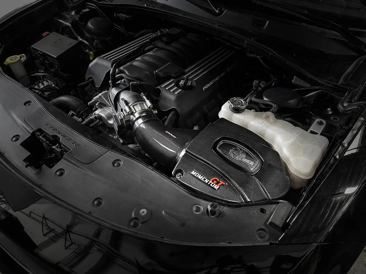 Afe: Black Series Carbon Fiber Cold Air Intake System W/Pro Dry S Filter Dodge Challenger/Charger Srt/Srt-8 11-19 V8-6.4L Hemi 2