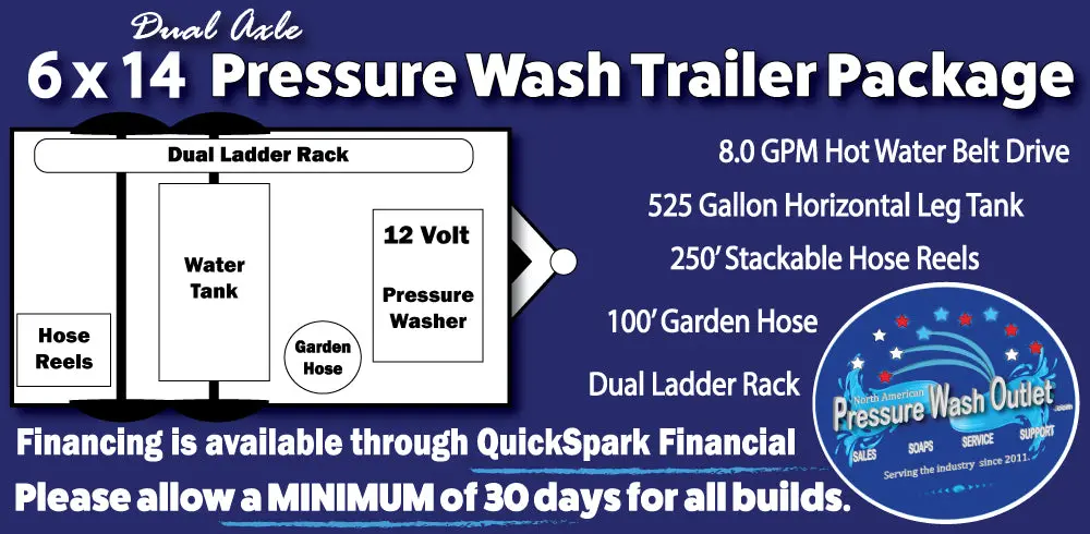 Pressure Wash Hot Water Trailer - 8.0 Gpm - 6 X 14 Dual Axle (7838.03) 1