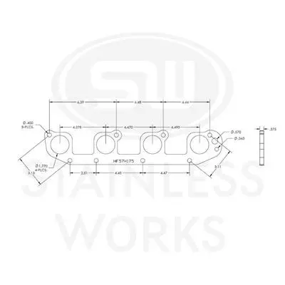 Stainless Works: Hemi 5.7L Round Port Header 304Ss Exhaust Flanges 1-3/4In Primaries 1