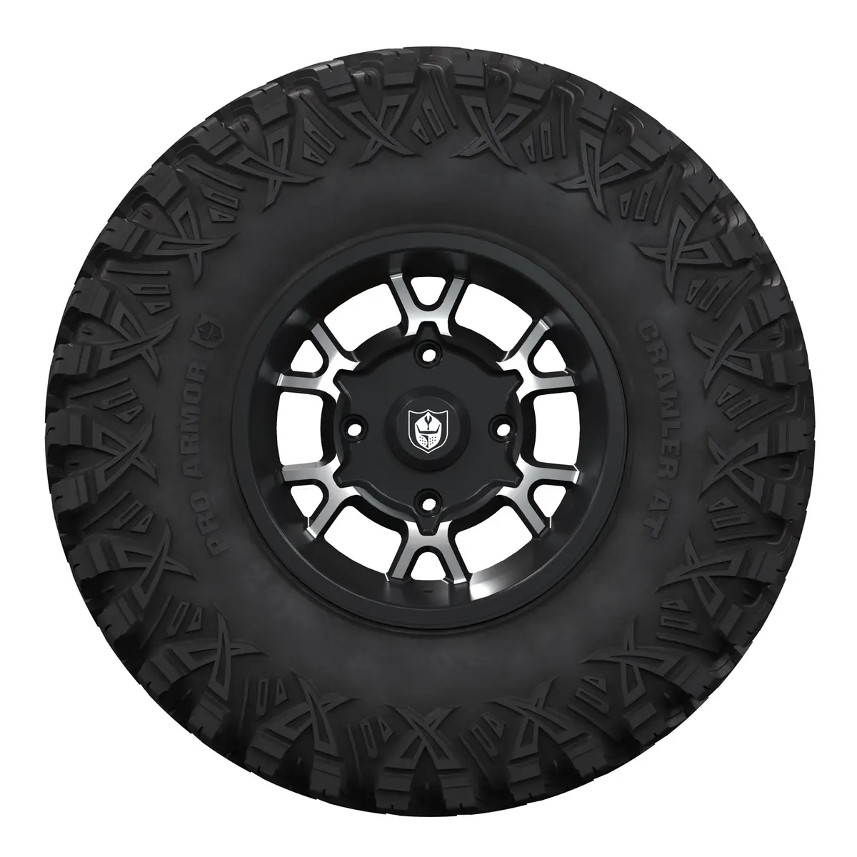 Pro Armor Wheel & Tire Set: 5305 Beadlock & Crawler At, Matte Black, 32" X 10" R15 1