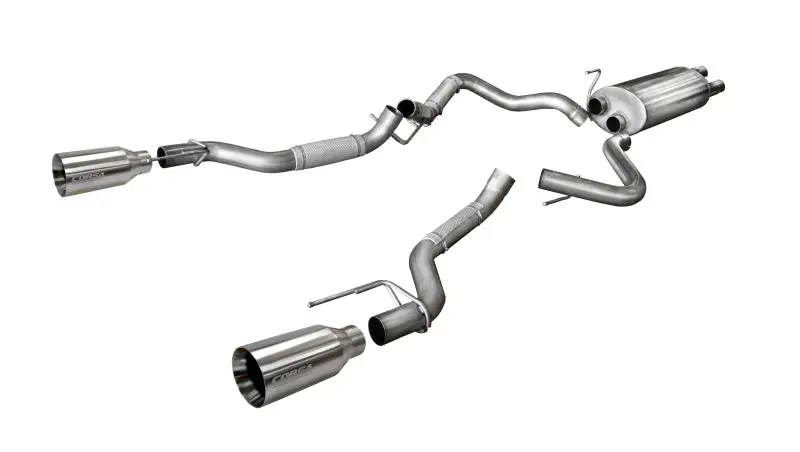 Corsa 2017 Ford F-150 Raptor 3.5L Sport Cat-Back Dual Rear Exit W/ 5In Satin Polished Tip 1