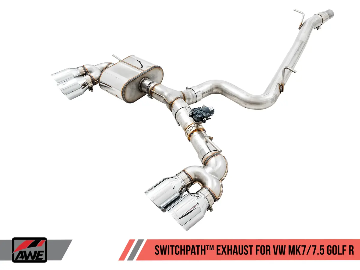 Awe: 2018 Volkswagen Mk7.5 Golf R - Switchpath Exhaust W/ 102Mm Chrome Silver Tips 2