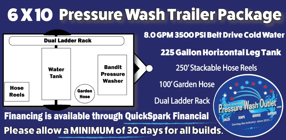 8.0 Gpm Pressure Wash Cold Water Trailer - 6 X 10 Single Axle (7828) 1