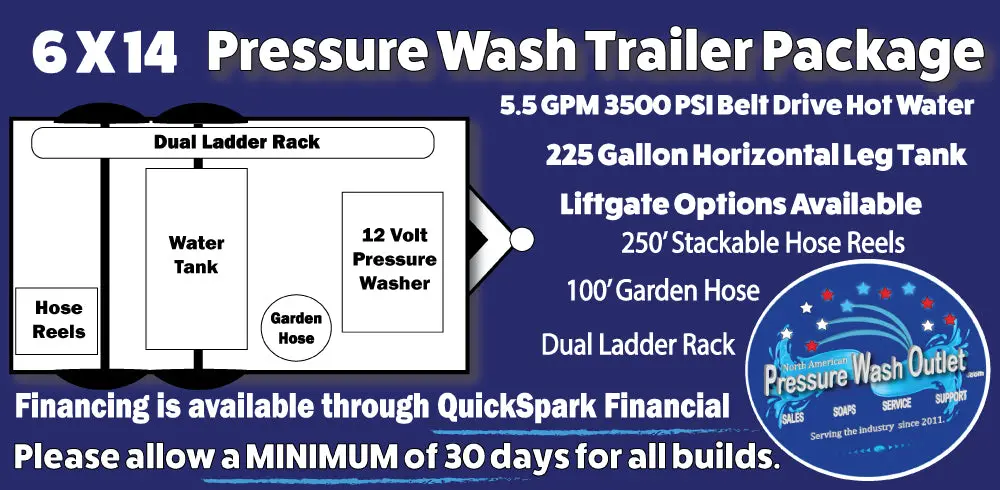 5.5 Gpm Pressure Wash Hot Water Trailer - 6 X 14 Dual Axle (7835.02) 1