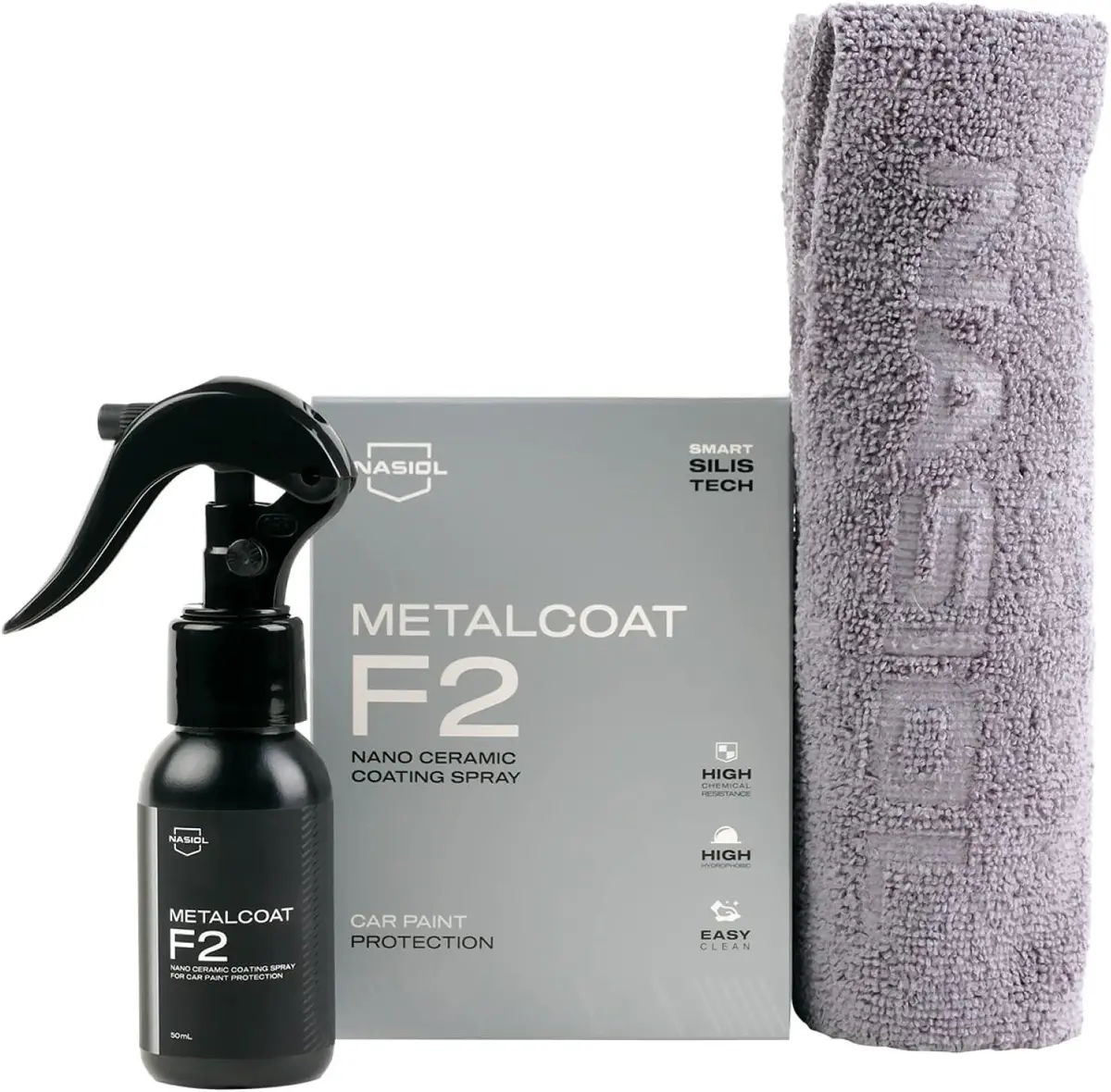 Nasiol Metalcoat F2 Spray-On Ceramic Coating For Fast, Pro-Level Protection Quick Application. Long-Lasting Hydrophobic Performance 1