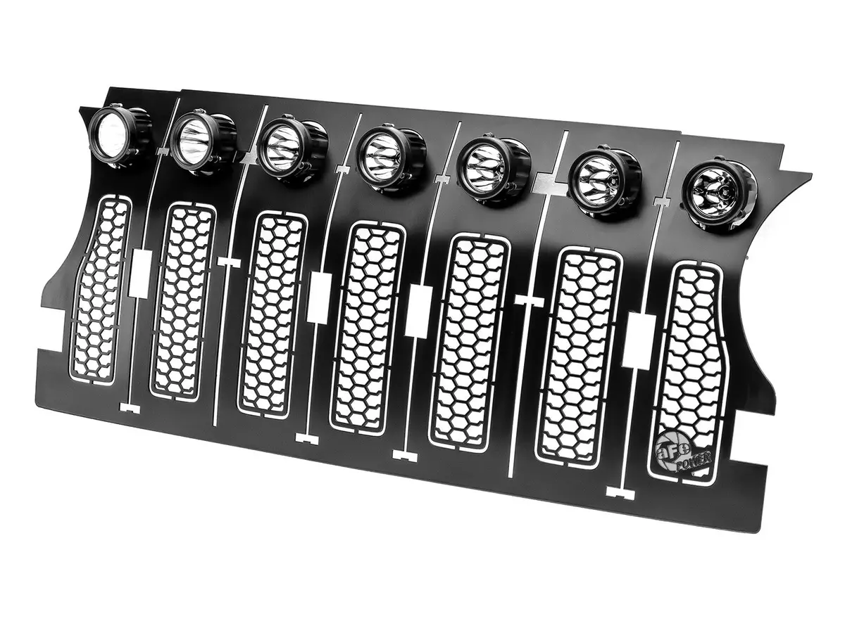 Afe: Scorpion Insert Grille Tread Design Black W/ Led Lights - Jeep Wrangler (Jl) 18-20 / 2020 Gladiator (Jt) 1