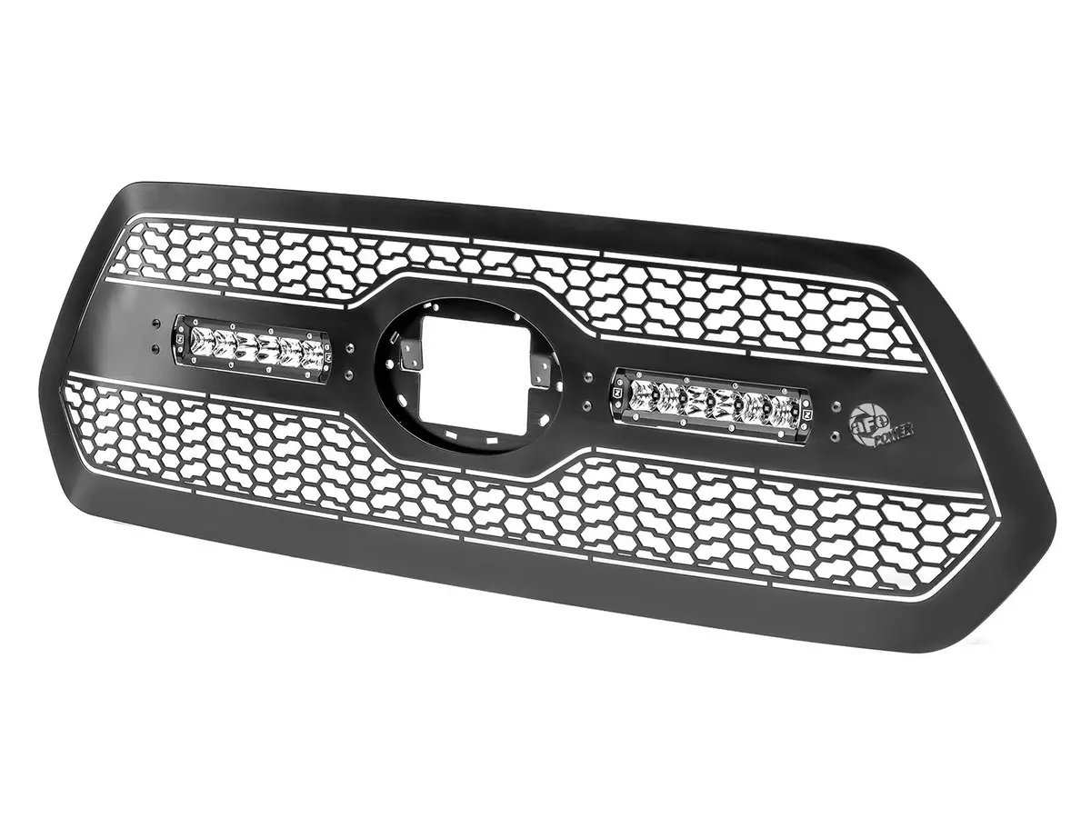 Afe: Scorpion Insert Grille Tread Design Black W/ Led Lights - Toyota Tacoma '18-20 1
