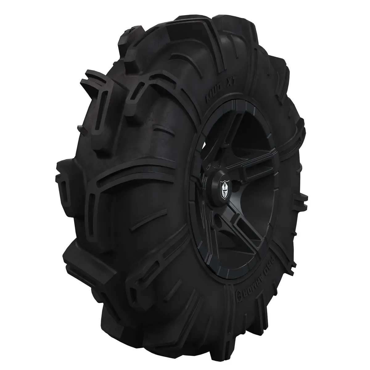 Pro Armor Wheel & Tire Set: 5203 Beadlock & Mud Xt, Matte Black, 32" X 9" R15 1