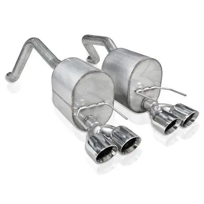Stainless Works: 2009-13 C6 Chevrolet Corvette -- Axleback 2-1/2" Dual Chambered Turbo Mufflers Quad 4" Tips 1