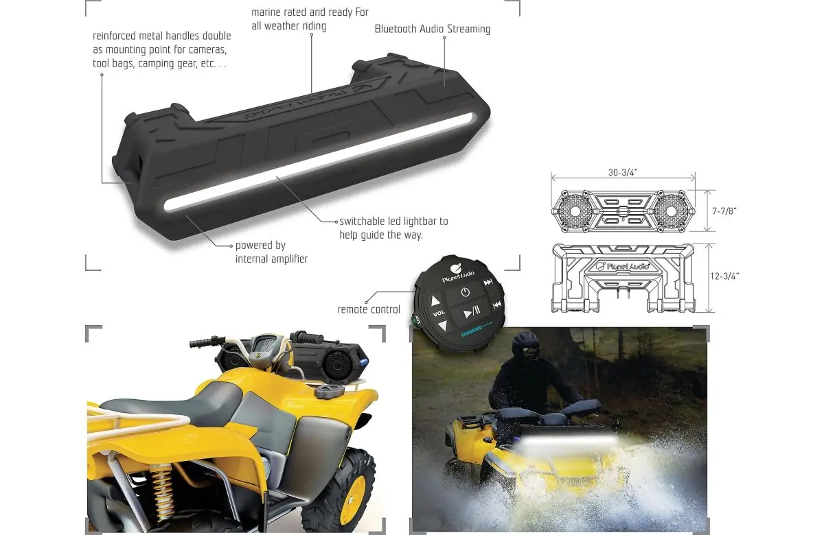 8" Sound System With Led Light Bar And Storage System | Planet Audio 2