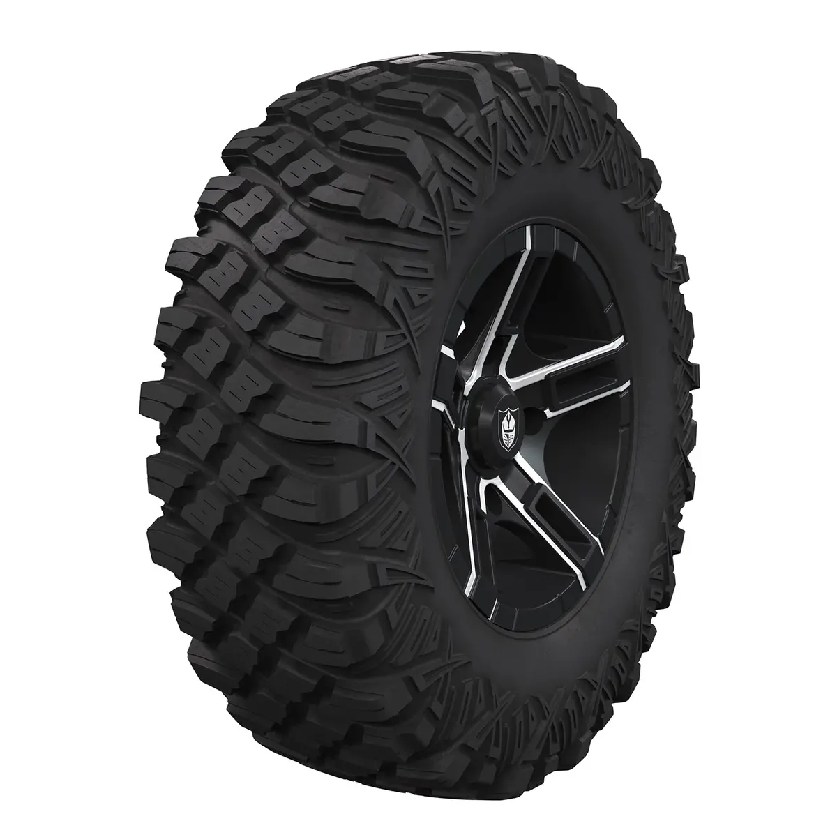 Pro Armor Wheel & Tire Set: 4301 Beadlock & Crawler Xr, Matte Black, 28" X 10" R14 1