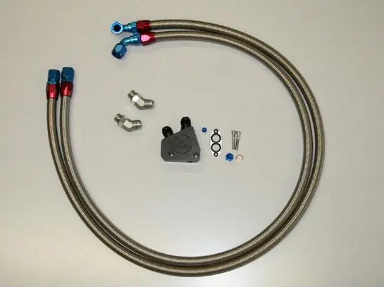 Dewitts: C6 Corvette Oil Cooler Line Kit Braided Lines And Block 1