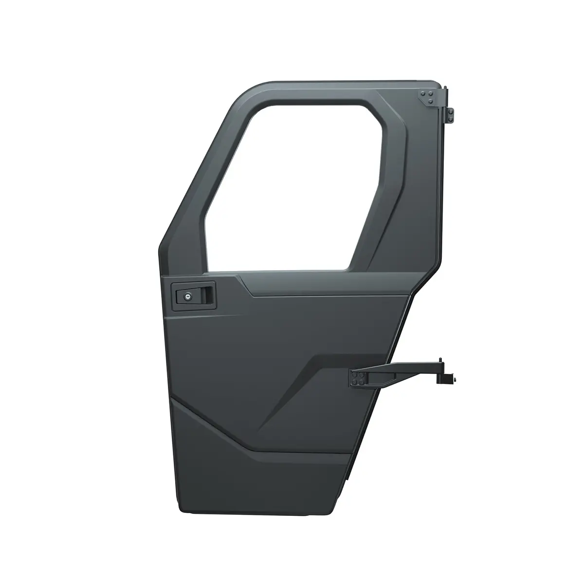 Poly Front Door Set With Manual Windows, Black 1