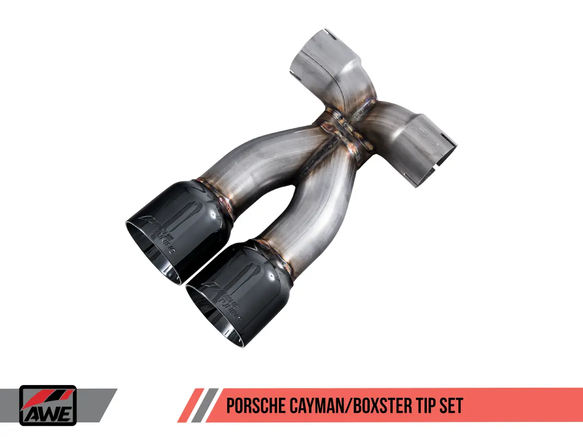 Awe: 2006-2010 Porsche 987 Boxster | 987 Cayman - Exhaust Tip Set (Diamond Black) 1