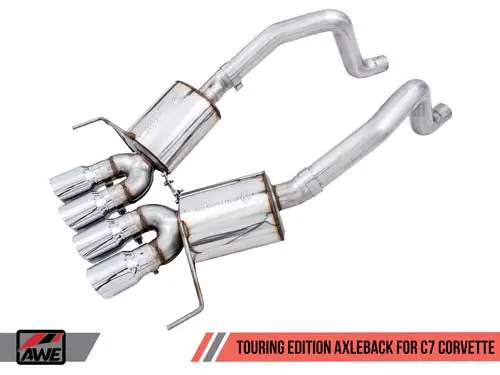 Awe: 2014-20 Chevrolet C7 Corvette Stingray|Z51|Grand Sport - Touring Edition Axleback Exhaust (Chrome Silver Tips) 1