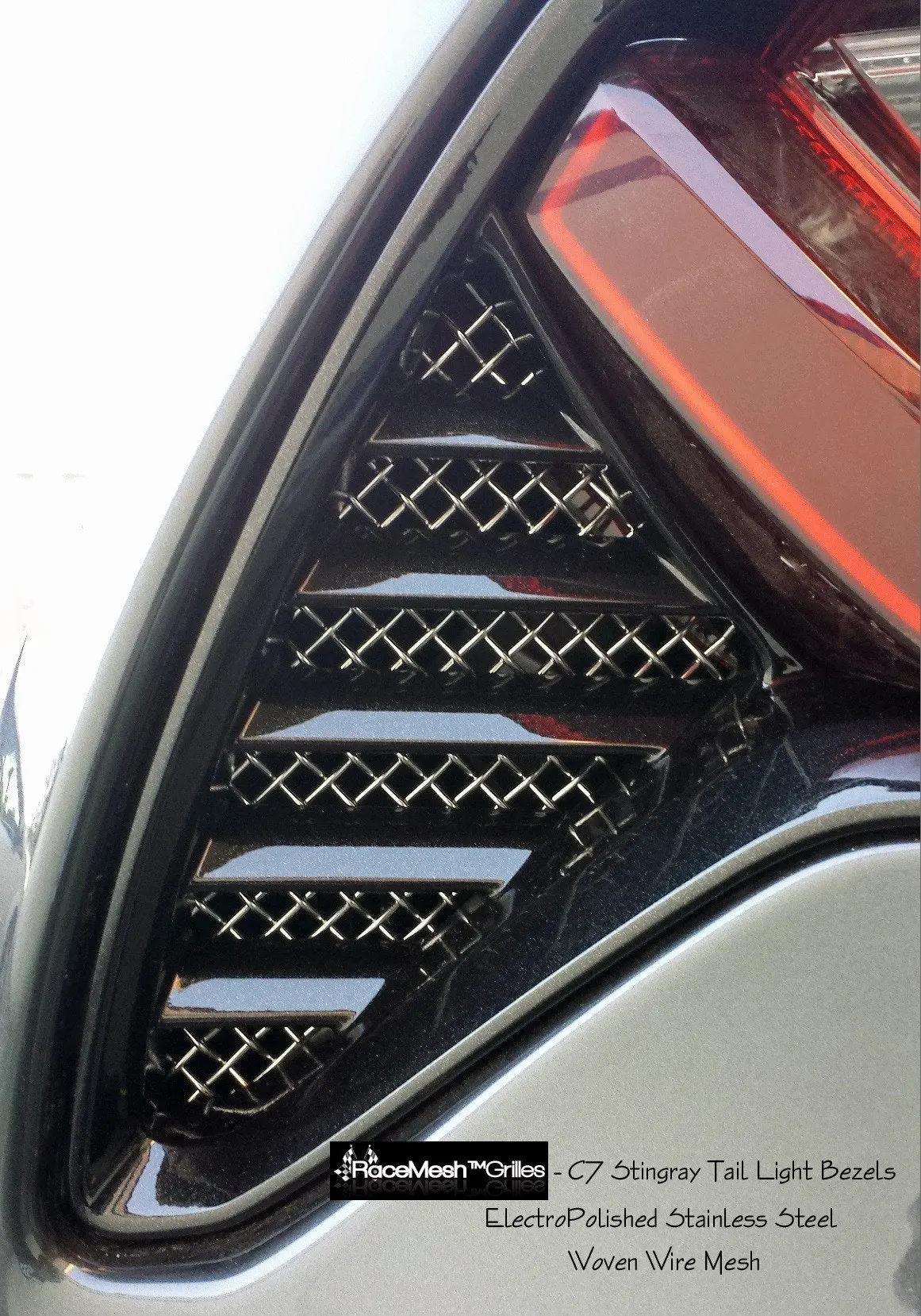 Racemesh Grilles: Tail Light Bezels  [C7 Corvette, Z06, Lt1 Lt4] 1