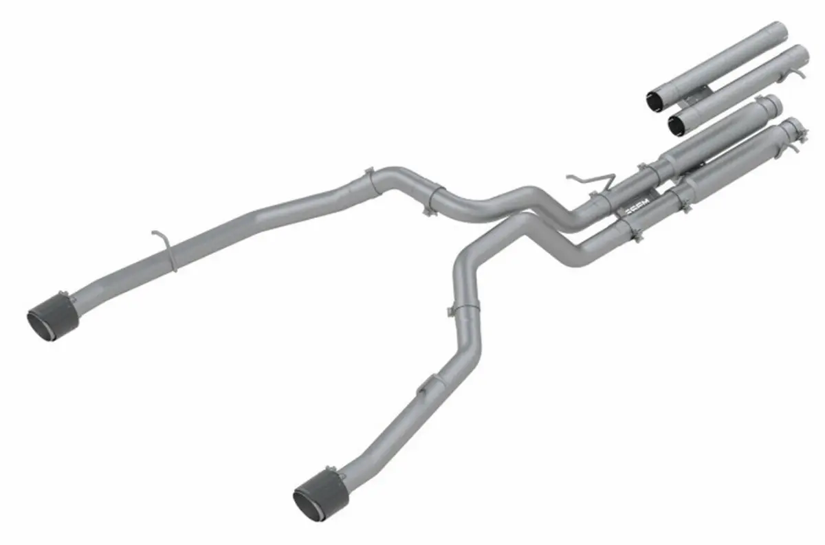 Mbrp: 2021+ Dodge Ram Trx -- 3" Cat-Back Dual Split Rear, Race Version Exhaust System -- Stainless Steel W/ Carbon Fiber Tips 1