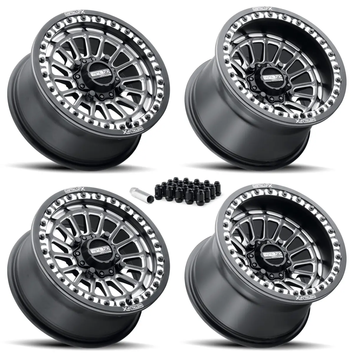 Delta Beadlock | Satin Black Contrast Cut | Utv Wheel Kit 1