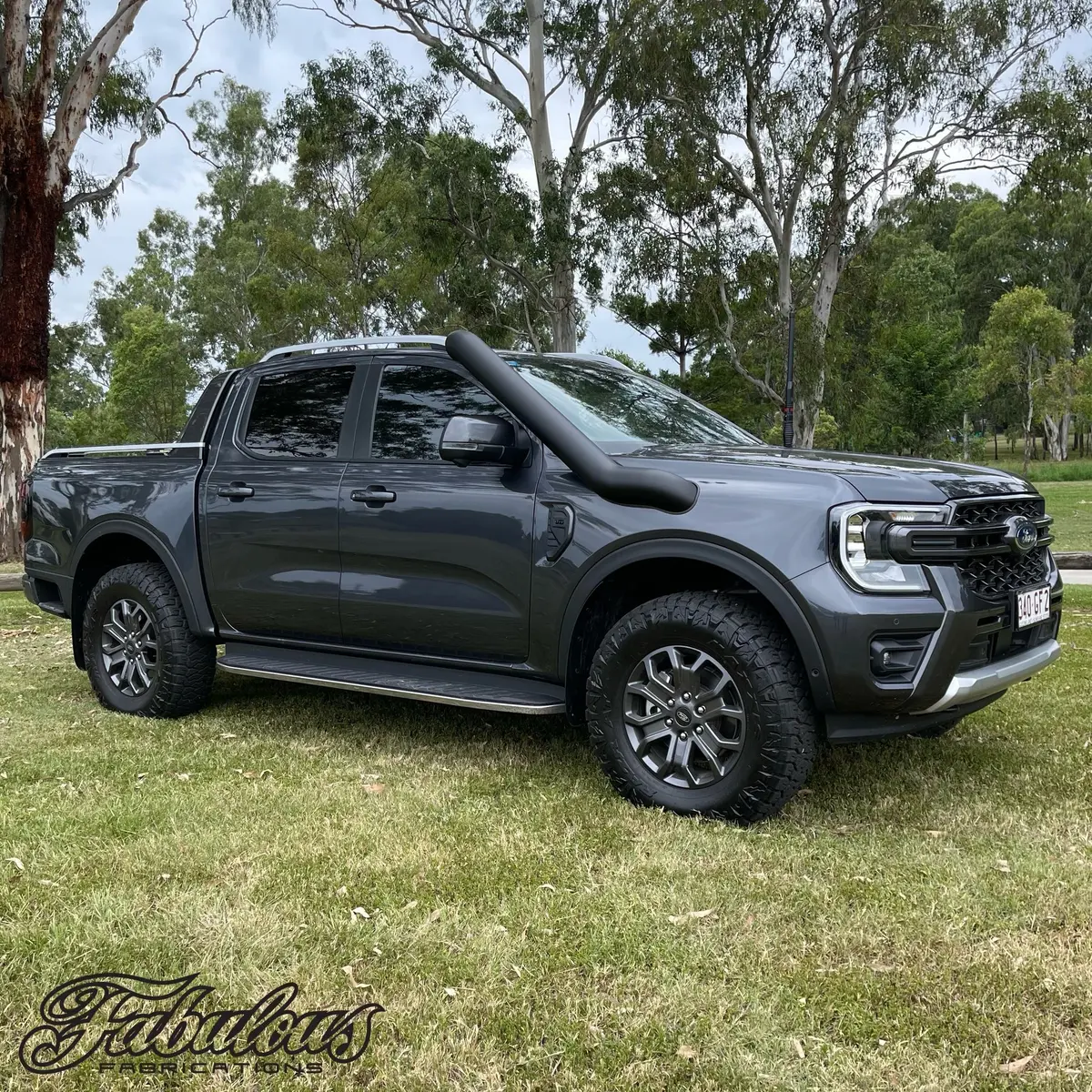 Ford Ranger Next Gen 5 Inch Mid Entry Stainless Snorkel And Alloy Washer Bottle Kit 1