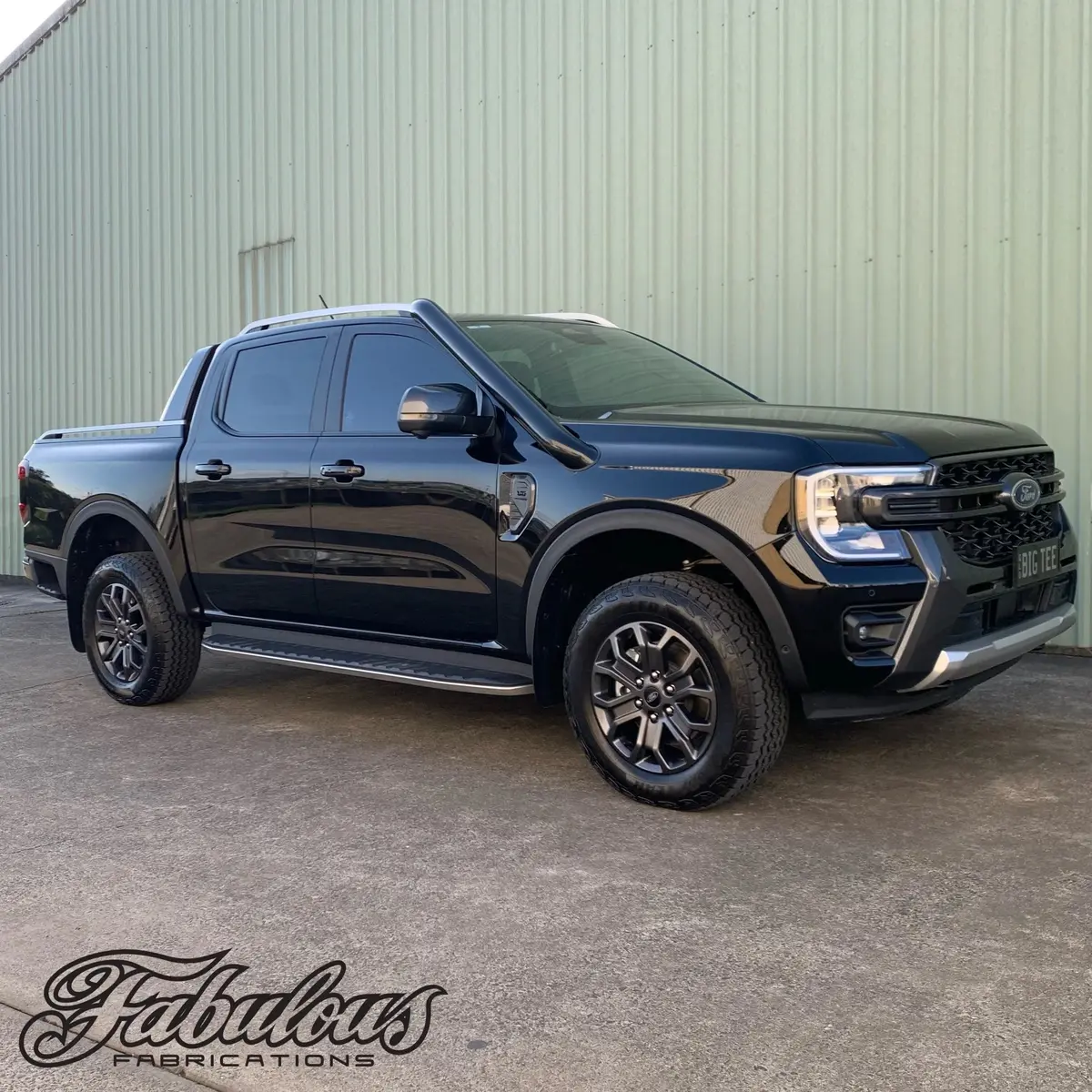 Ford Ranger Next Gen 4 Inch Short Entry Stainless Snorkel And Alloy Washer Bottle Kit 1