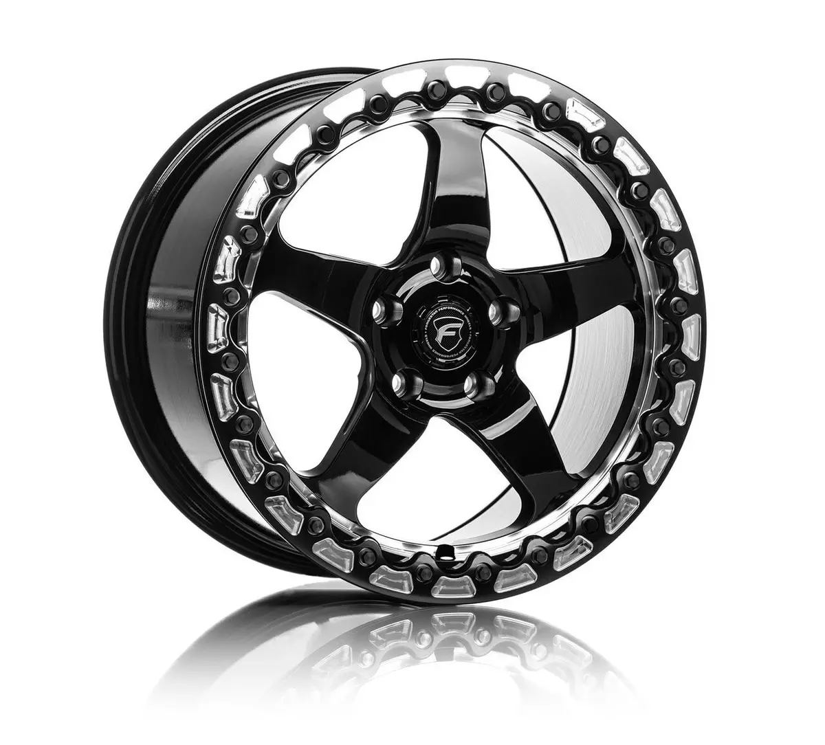 Forgestar: 17X10 D5 Beadlock Gloss Black Wheel W/ Machined Lip 1
