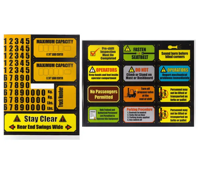 Lift Truck Safety Stickers 1