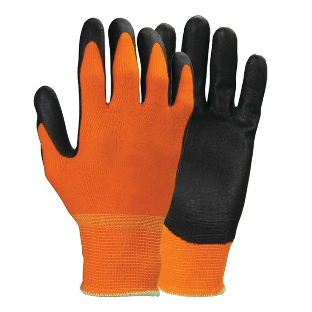 Orange Polyester Work Gloves With Polyurethane Coating 1