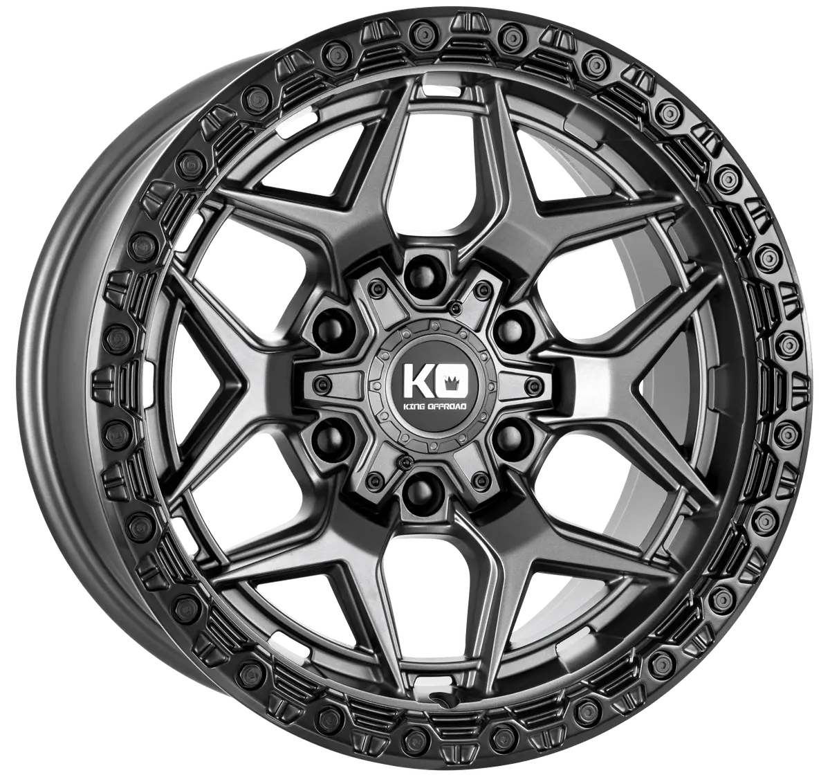 King Wheels Growler Matte Titanium - Black Bead Ring 1