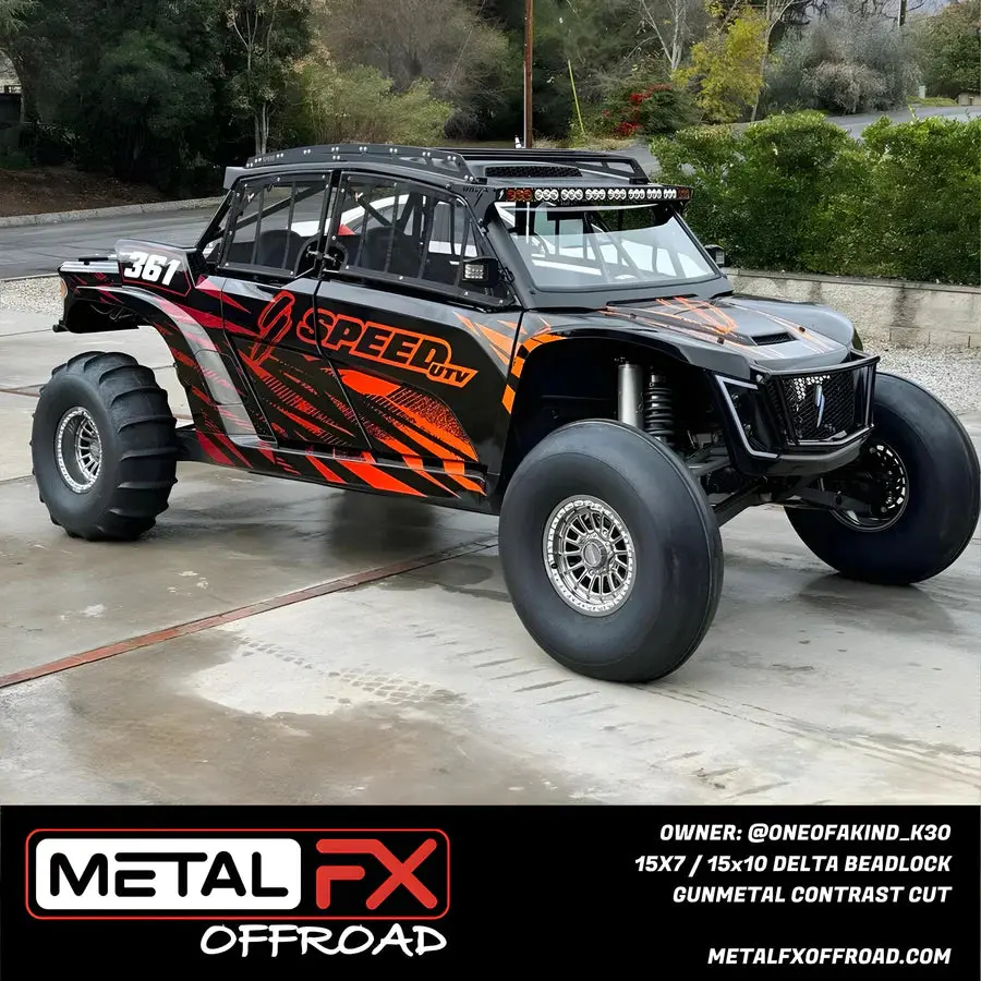 Delta Beadlock | Gunmetal Contrast Cut | Utv Wheel Kit 2
