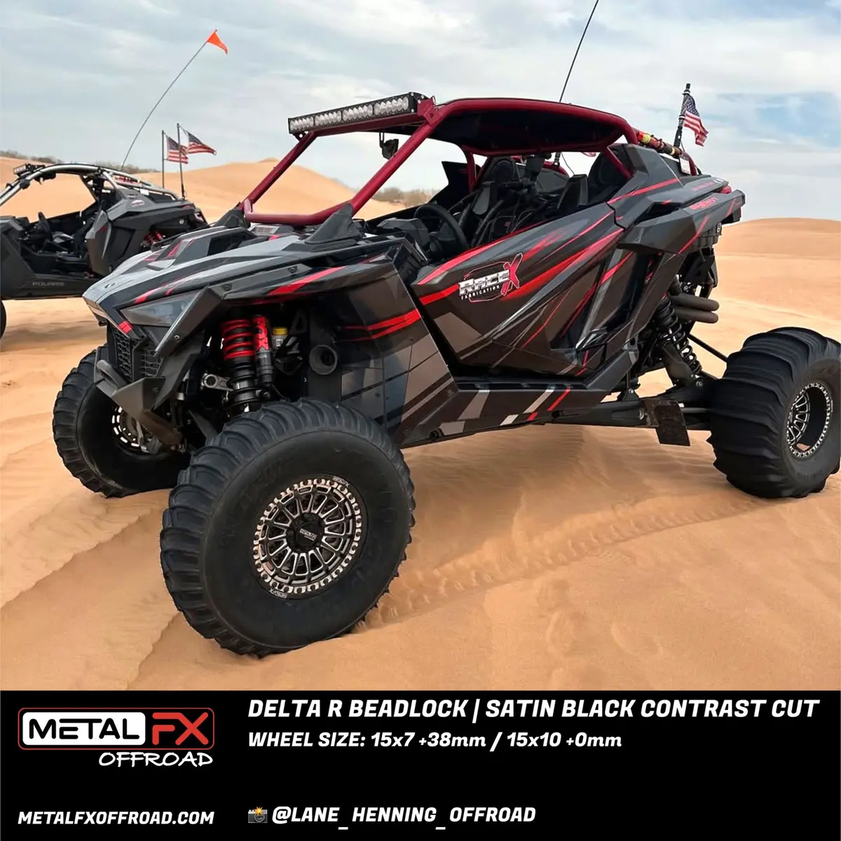 Delta R Beadlock | Satin Black Contrast Cut | Utv Wheel Kit 4