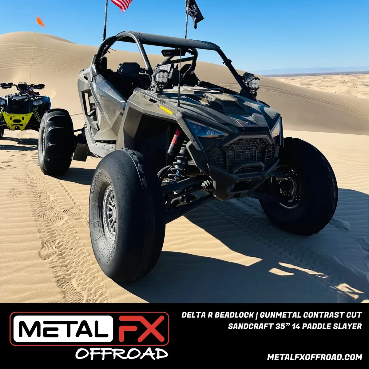 Delta R Beadlock | Gunmetal Contrast Cut | Utv Wheel Kit 4