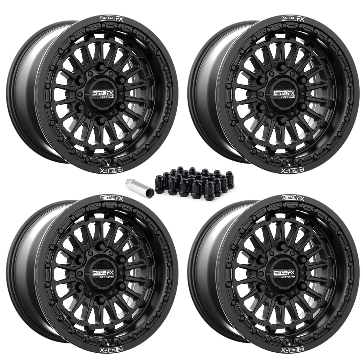 Delta 6R Beadlock | Satin Black | Utv Wheel Kit 4