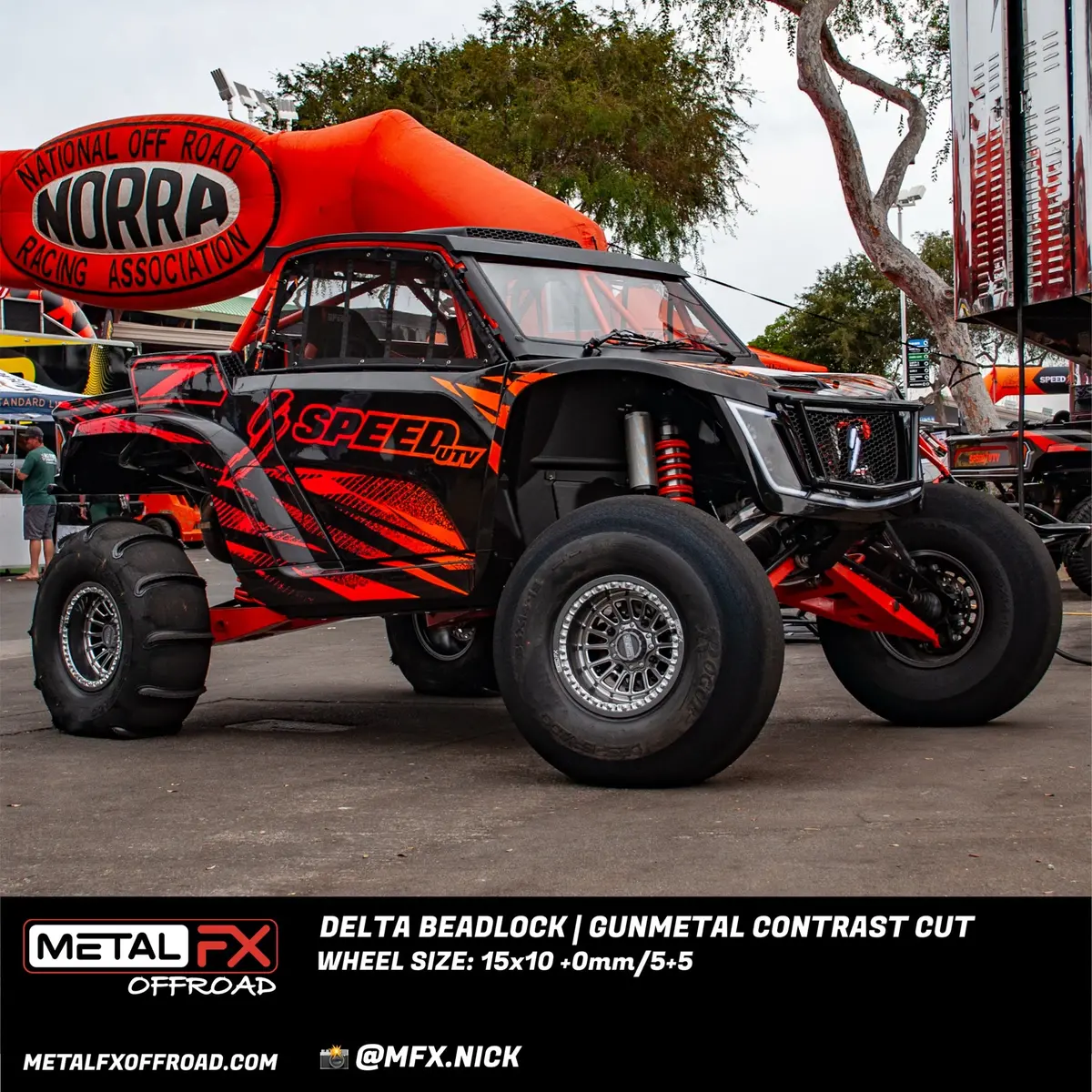 Delta Beadlock | Gunmetal Contrast Cut | Utv Wheel Kit 5