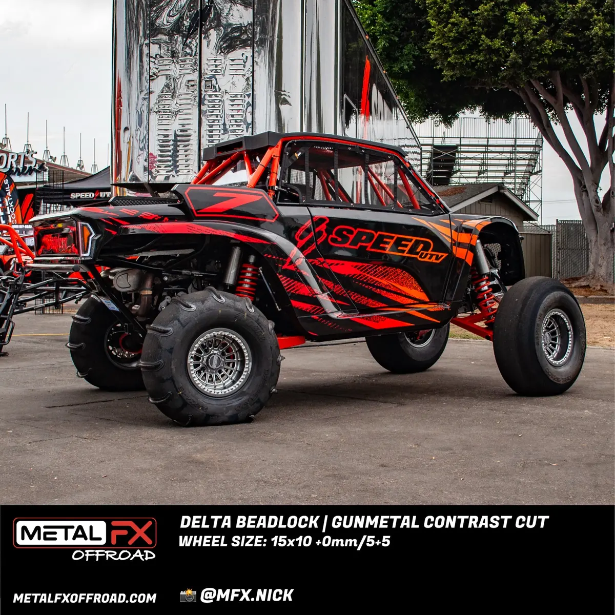 Delta Beadlock | Gunmetal Contrast Cut | Utv Wheel Kit 6