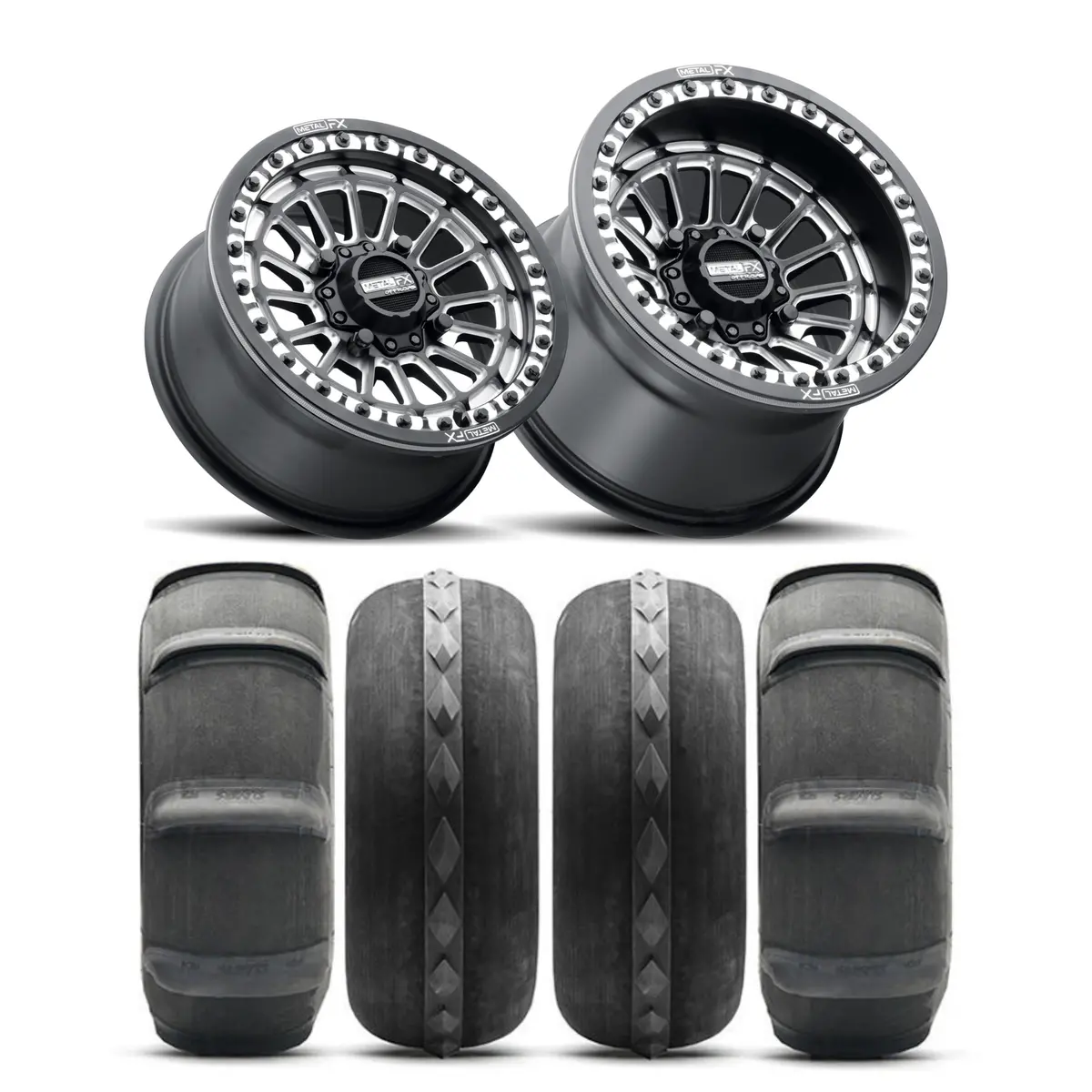 Delta Beadlock | Satin Black Contrast Cut + Sandcraft Destroyer Slayer (Set Of 4) 1