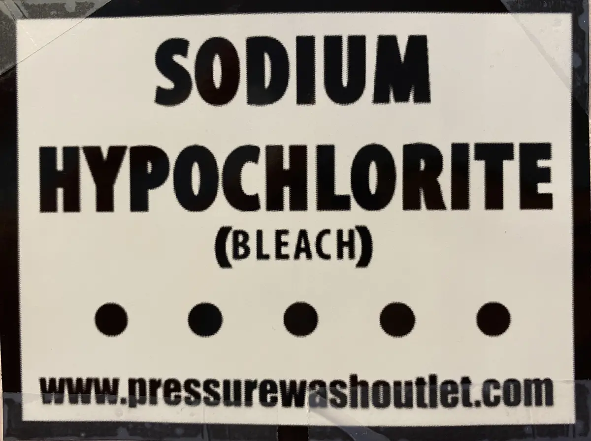 Sodium Hypochlorite Sticker 1