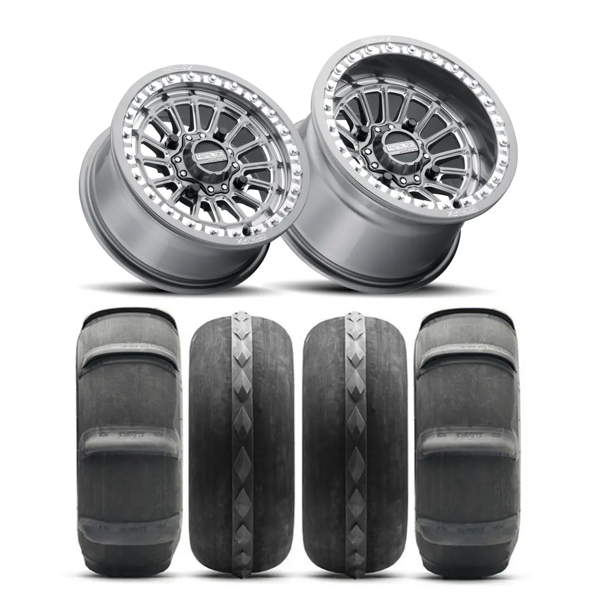 Delta Beadlock | Gunmetal Contrast Cut + Sandcraft Destroyer Slayer (Set Of 4) 1