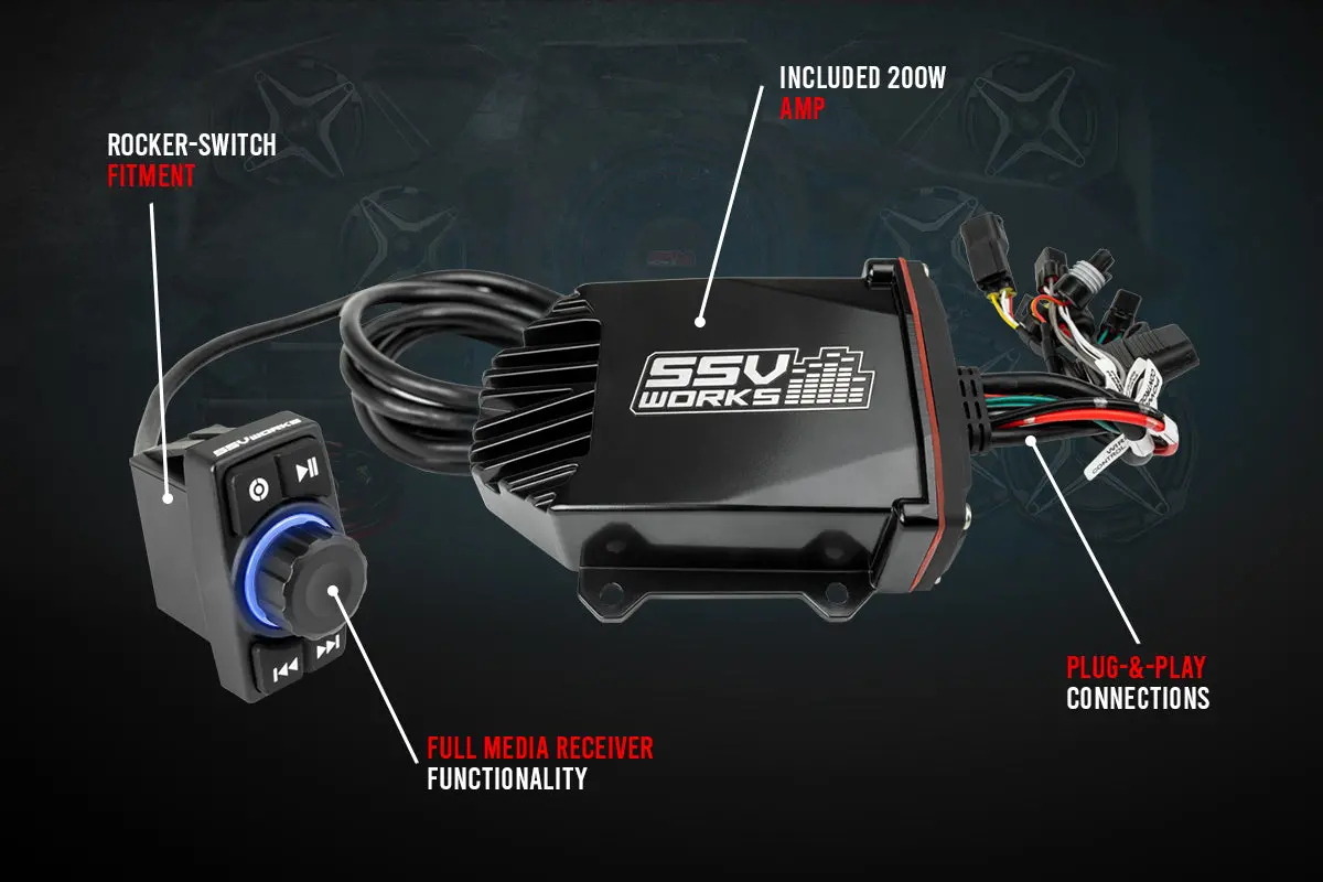 2020-2024 Kawasaki Krx1000 2-Speaker Ssv Works Audio-Kit 2