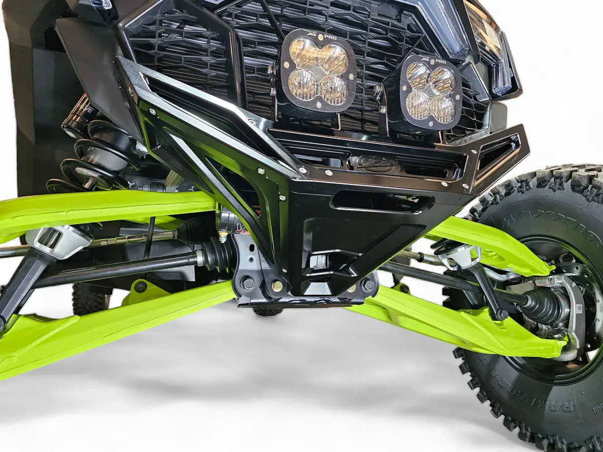 2022-2025 Polaris Rzr Pro R, Pro S, Turbo R Machined Billet Front Winch Bumper (Black Anodize) 1