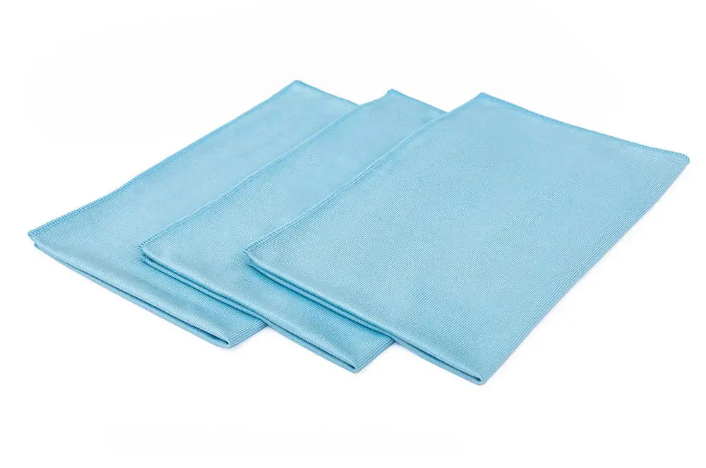 The Rag Company Premium Glass And Window Towel (3 Pack)- Blue 16X24 1