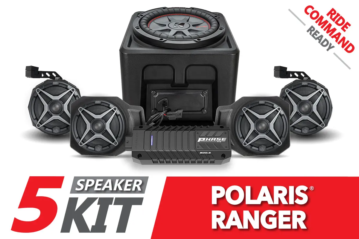 2018-2024 Polaris Ranger Xp1000 5-Speaker Ssv Audio System For Ride Command 1